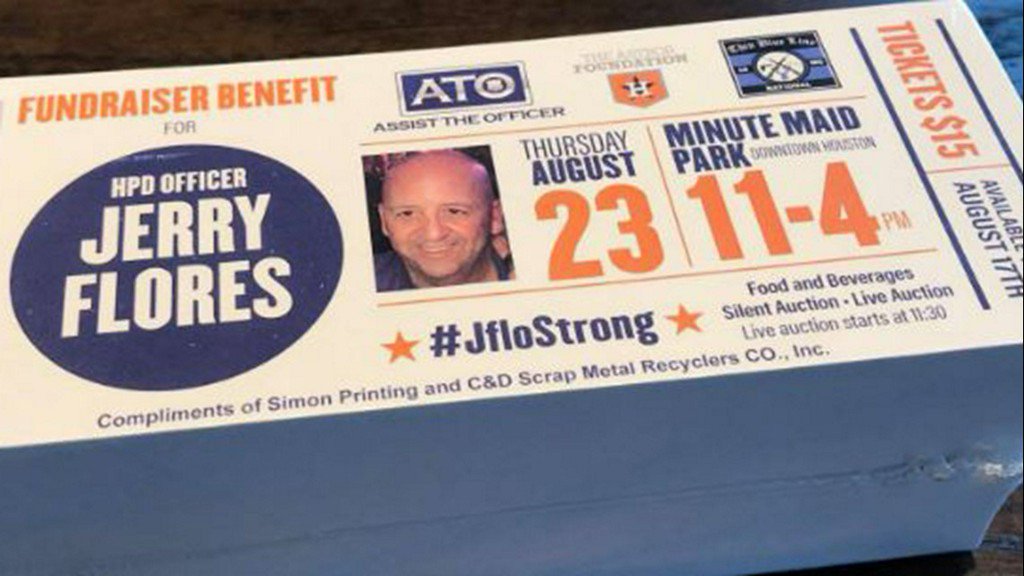 KHOU's tweet photo. #JFloStrong: Benefit held for HPD Officer Jerry Flores https://t.co/DxjfUaeZzh https://t.co/Kor5cNgL60