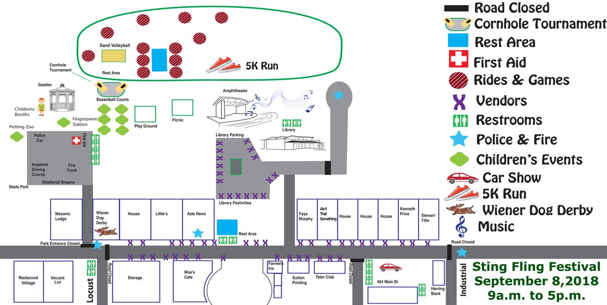 General festival map of Sting Fling 2018.