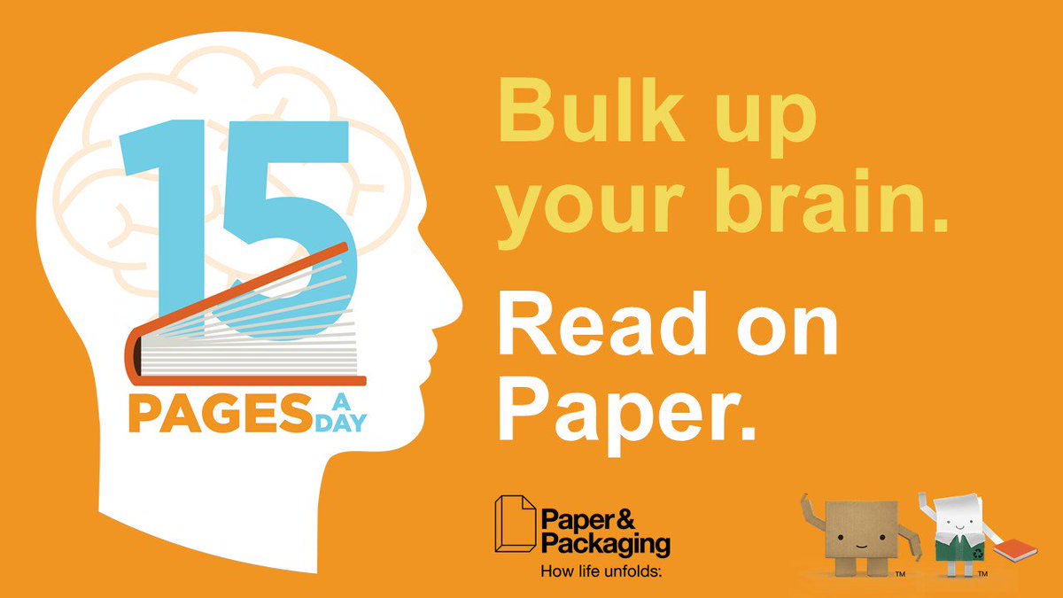 IntlPaperCo's tweet image. Reading on paper daily improves focus and retention, boosts memory, and can turn into a lifelong love of #reading.

RT if you’re taking @HowLifeUnfolds’ pledge to read #15Pages a day! Learn more here: bit.ly/2Po7lIt