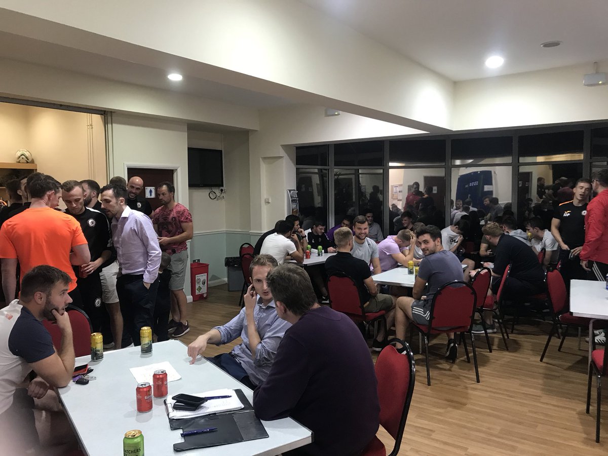 BSTFC's tweet photo. Fantastic turnout at the Nest after all the games, 2 wins and 1 loss for the teams tonight. Well done to everyone for coming back to the clubhouse and special congrats to the 1st team on the cup win!! #BSTFC #standardset @BS_Matters @DunkleysCo @GlosFA ππ https://t.co/0sngvKndsu