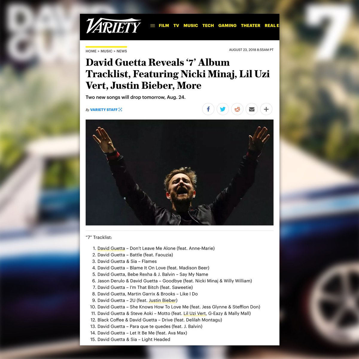 I'm so so SO excited to be a part of this album!! Thank you <a href="/davidguetta/">David Guetta</a> for this opportunity ☺️ I'm so excited for you guys to hear the song September 14 !! ❤️✨ <a href="/billboard/">billboard</a> <a href="/Variety/">Variety</a>