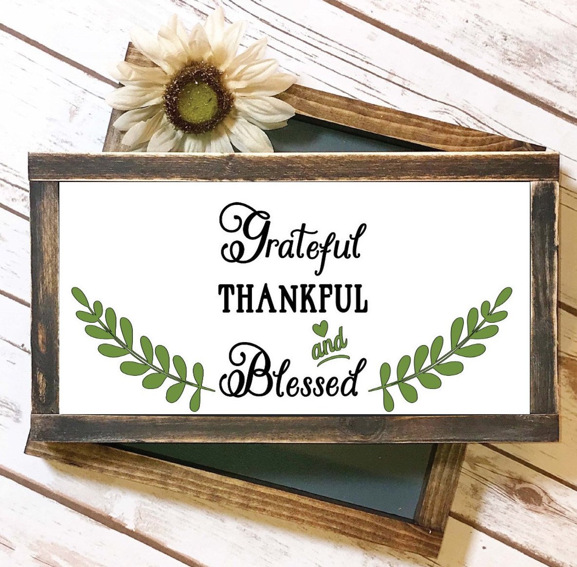Grateful, Thankful & Blessed sign, It's simple n' cute...Great for any home! etsy.me/2MGmMgX #housewares #homedecor #entryway #farmhousesign, #simplyshabbykouture
