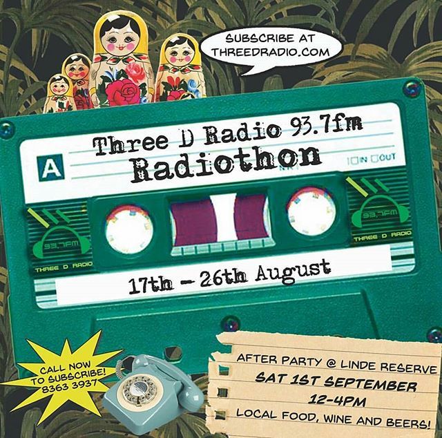 drinkingSCW's tweet image. We are extremely proud to sponsor Radiothon 2018 @threedradio with a dozen of our Road Trip Rosé as one of the prizes for subscribers. Subscriptions are only $60 (or $40 concession) for a year's worth of support to a brilliant community radio station #co… ift.tt/2MK6vax