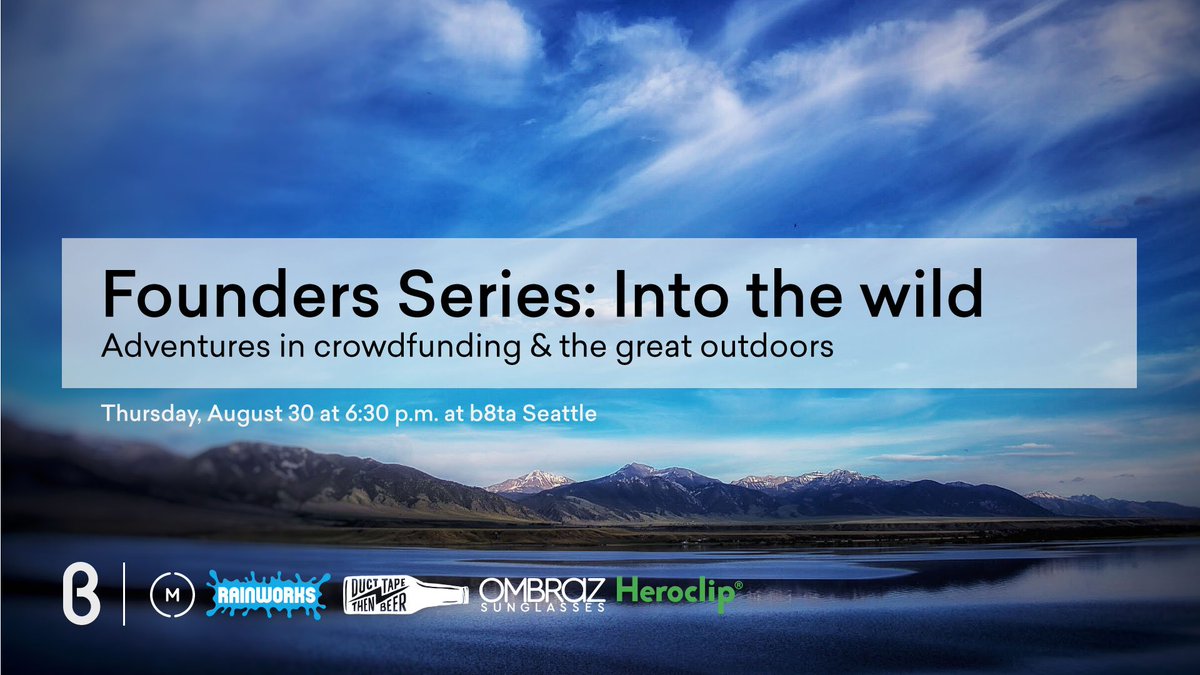 seanasaurusrex's tweet photo. #FoundersSeries: Into the wild is gearing up. We're almost a week away! Are you joining us along with @moment, @MyHEROCLIP, @DTTBcreate, @proudtoberainy & #Ombraz? @b8ta @Uvillage #SeattleStartUps #Crowdfunding #Events 👉👉 RSVP: https://t.co/3VQwxjDBBh https://t.co/1a4cOpMTWx