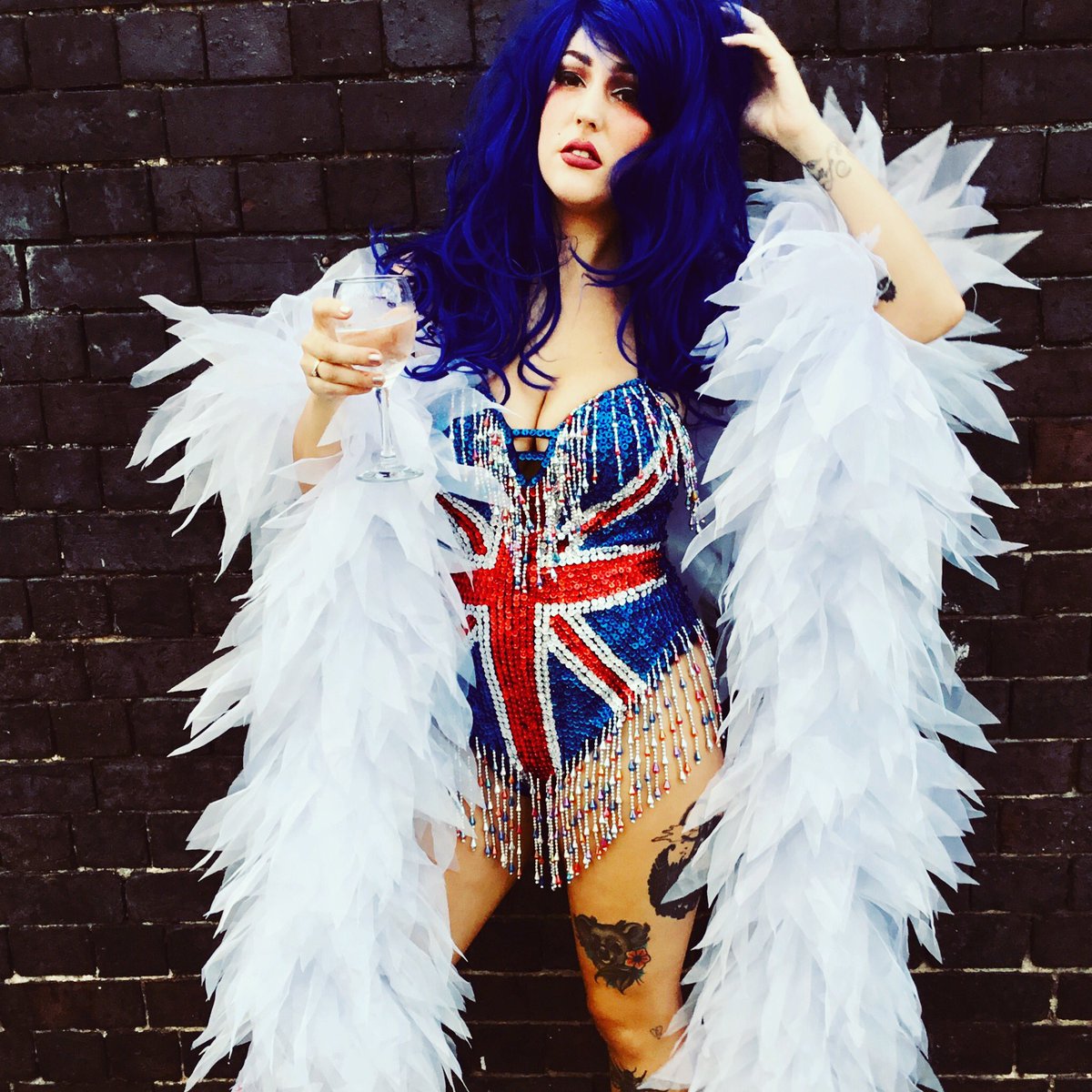 Sequinshowstop's tweet photo. Rule Britannia #sequins #dragqueen #dragboy #draggirl #dragworld2018 #rpdr #tattooed https://t.co/NN31YdrQHv