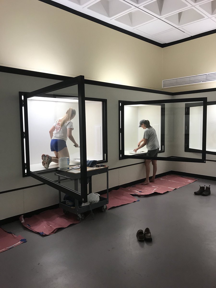 GlennBlackLab's tweet photo. We're getting our exhibit space ready for 2018 Themester! Here's a few behind-the-scenes photos #archaeology #archeology #exhibitprep https://t.co/XZ6lUgp2df