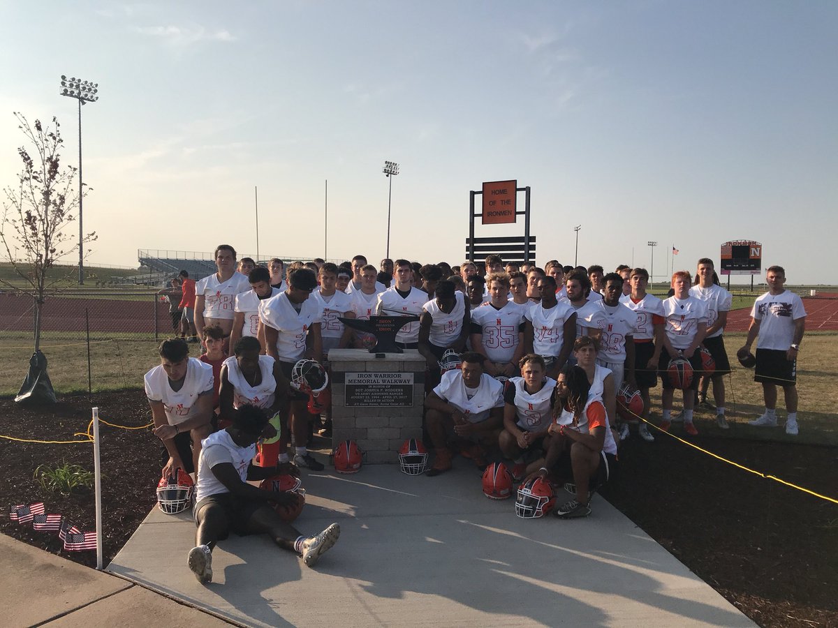 IronFootball's tweet photo. Dedication of the Sgt Joshua P. Rodgers Iron Warrior Memorial Walkway #IronSharpensIron https://t.co/maXUHd0azF