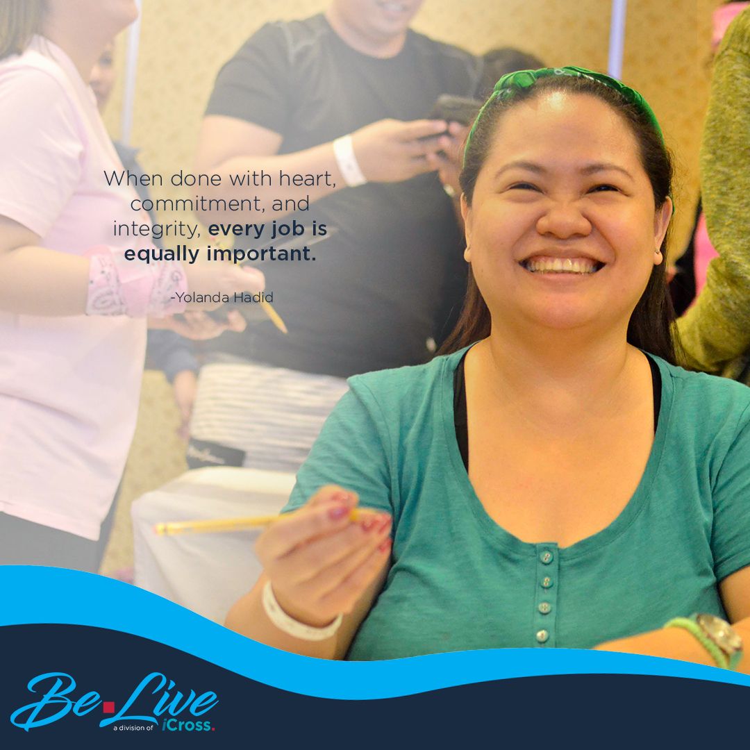 BeLiveSocial's tweet photo. All of us must realize that every person matters in a company. There is no such thing us insignificant position. 
#BeLive! #iCross #iCrossSocial #TeamBuilding #commitment #teamwork https://t.co/lRbp18AMNq