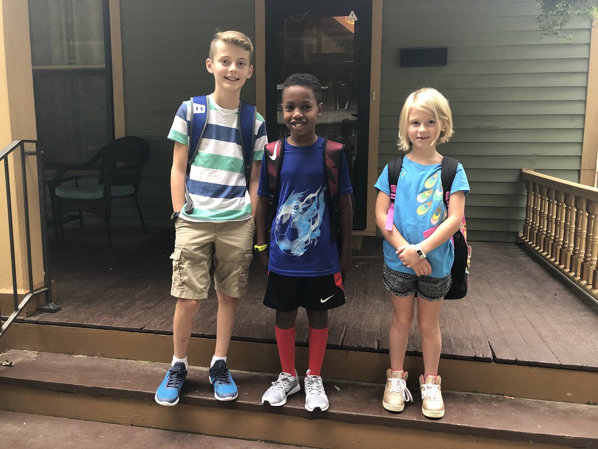 adamweber's tweet image. Another school year begins.
Hudson - 6th 
Wilson - 4th
Grayson - 2nd 
Anderson - wearing his backpack even though preschool doesn’t start for 2 weeks.
Thankful for this crew.
#getyourbackpackon #thanksLord
