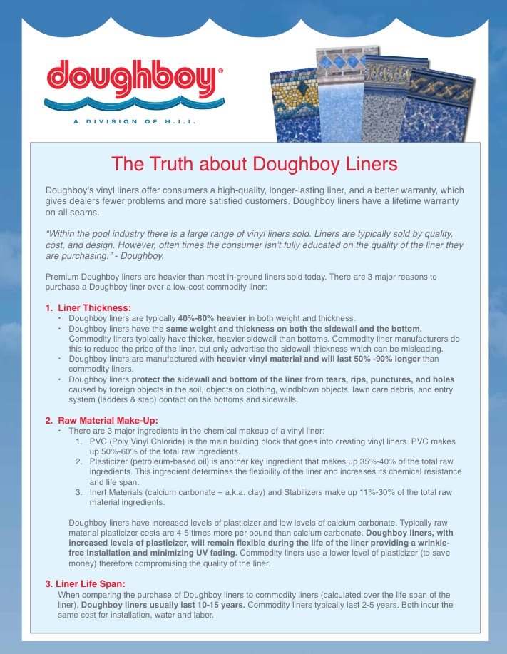Pooltown's tweet image. Why A Doughboy Pool Liner Is A Wise Investment?  Don't Get Tricked By The Competition!! - Book your Spring Doughboy liner replacement early by contacting our Service Department (313)790-3729! Did you know that PoolTown is the only ... bit.ly/2BIiC3T