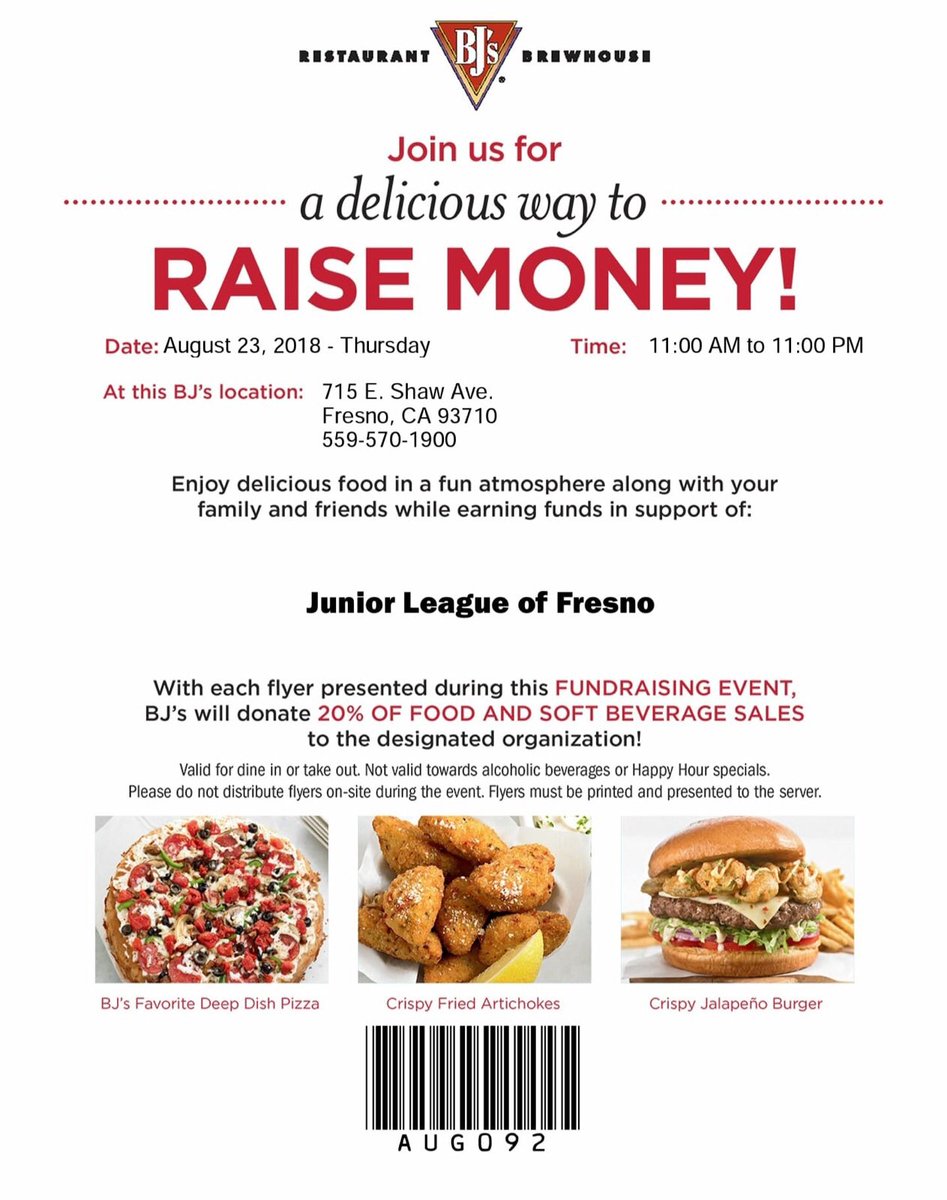 JLFresno's tweet photo. Today is the day!! We hope to see you at BJs for dinner! Don’t forget to tell them you’re there to support Junior League of Fresno. ❤️ https://t.co/f7sHS9NV4T