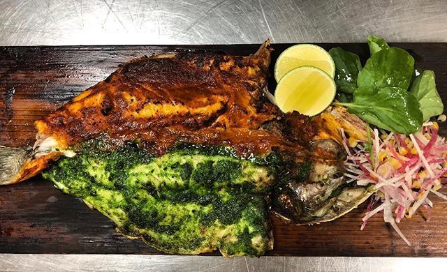 HoustonianHotel's tweet photo. As TRIBUTE gets ready to open its doors in Oct stop by The Manor House and sample tonight’s special. |Grilled Whole Stripe Bass w chile Cascabel, salsa verde, corn, radish &amp; jicama salad.
.
.
.
.
.
#dynamicdining #TRIBUTEatTheHoustonian #branzino #seafoo… https://t.co/1jqm2u1uf5 https://t.co/AjyTOEelmi