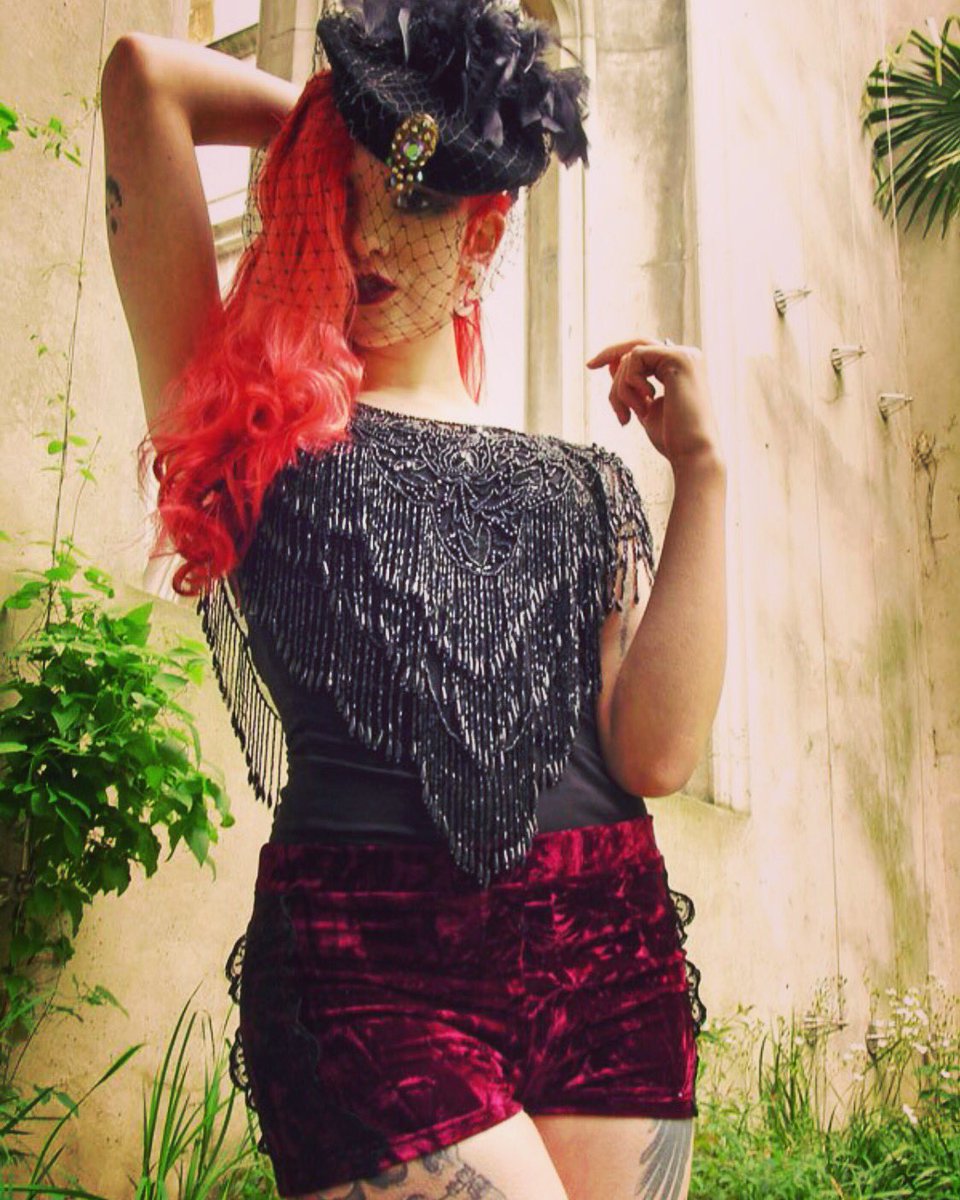 It’s hot out. Red crushed velvet shorts by thelastkult of Birmingham UK. $55.99 on Etsy. tinyurl.com/yawpdrze