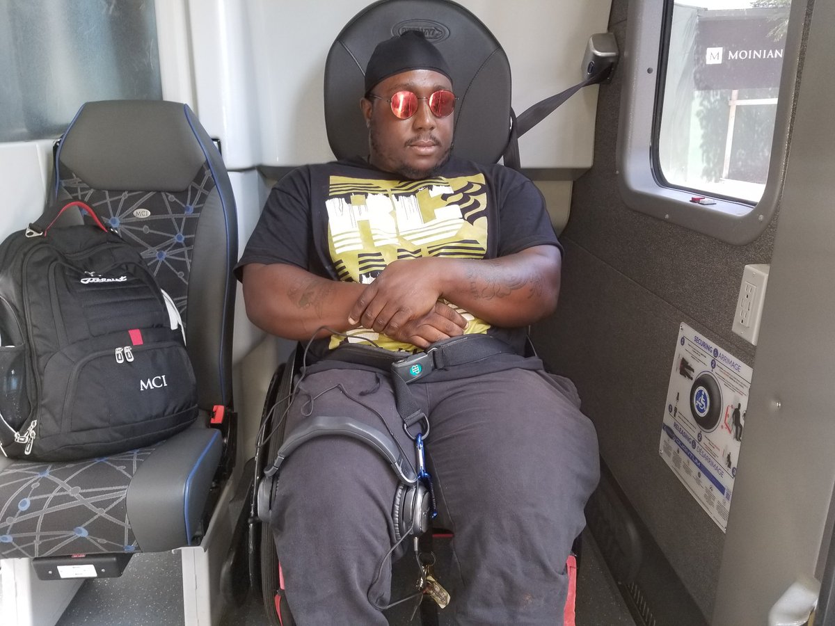 EqualAccessNY's tweet photo. Fun day doing Accessibility checks on @MTA new MCI-D45CRTLE bus  currently being used in the bronx  super excited for more buses to come #EqualAccess #MCI-D45CRTLE #HudsonYard https://t.co/0NrnM5ROPa