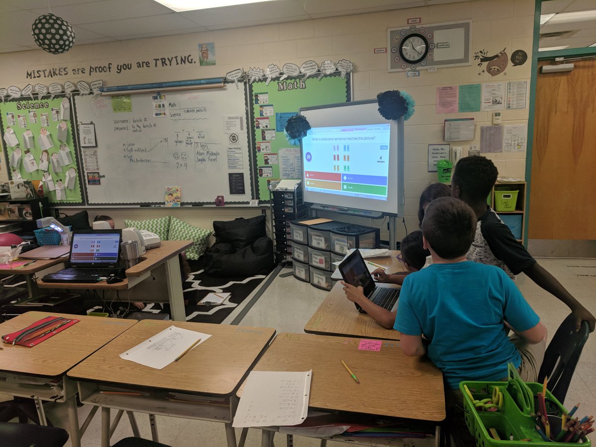 MrsTAndersen's tweet photo. Learning to make equal groups in multiplication today using Kahoot!  Technology makes learning fun!!! @HCPSSummerfield @HCPSArea5 #WeClimbTogether https://t.co/qFvDvlqhwT