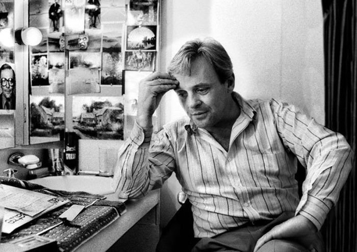 Another shot from The Half: Actors Preparing for the Stage, by Simon Annand. Anthony Hopkins.