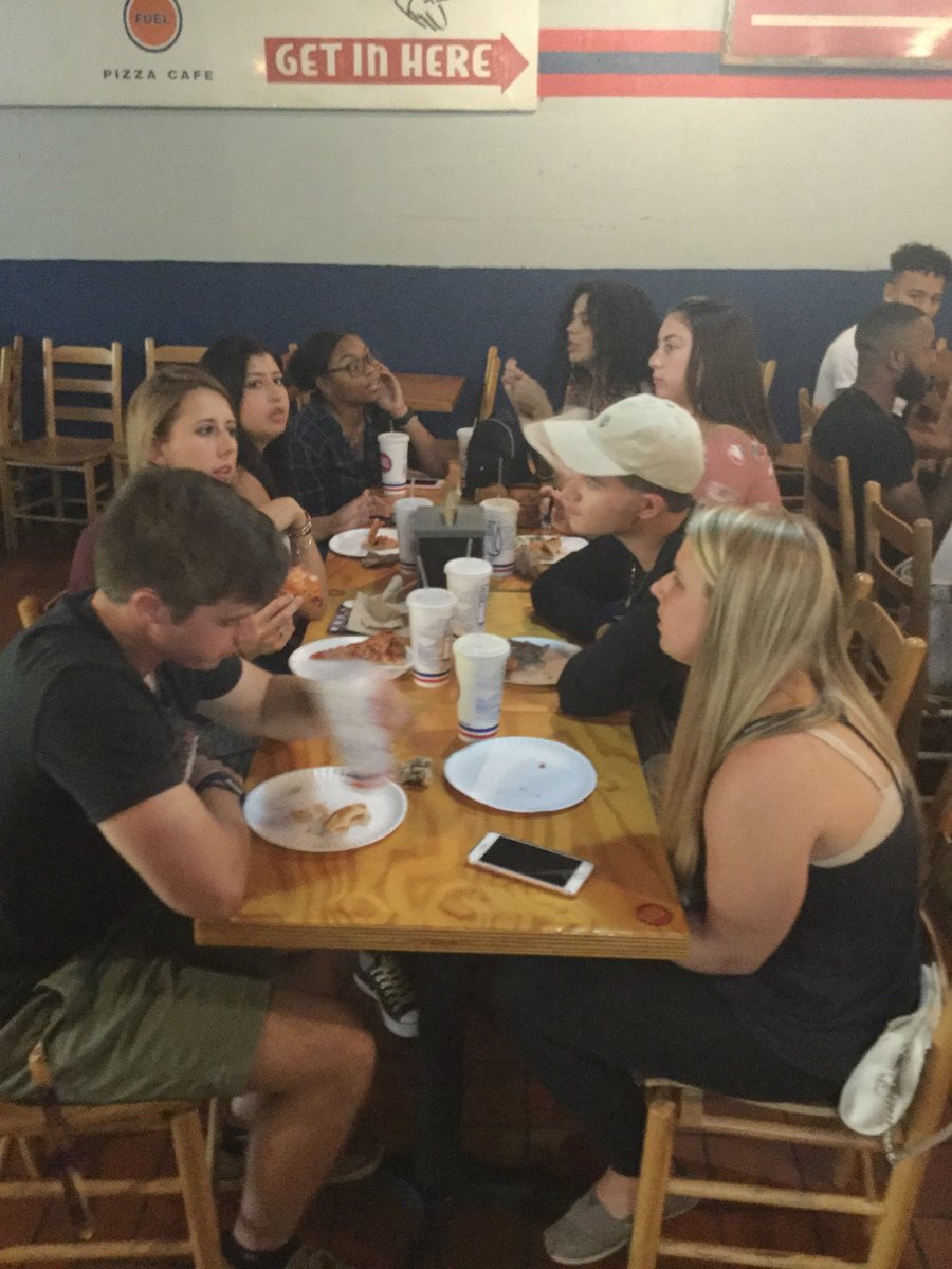 PWBrusoe's tweet photo. Thanks to @fuelpizza on K Street for hosting our @ualbany DC Semester welcome event with @RockefellerColl and @ualbanyalumni. Provost @JamesRStellar said great things happen over coffee. Same can be said for pepperoni pizza. Great students. Great alumni. Great Danes. Go @SUNY ! https://t.co/GuIjpzvNZb