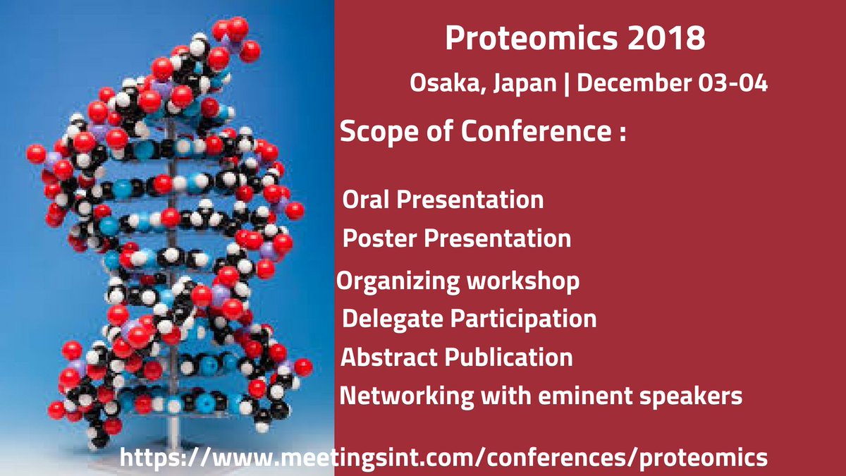 proteomics_2018's tweet photo. Great opportunity to meet the Experts to share your knowledge with them and gain immense knowledge from them by attending #Proteomics_2018. #Osaka, #Japan, #December 03-04, 
For more information contact us:
proteomics@annualmeetings.net
@TopDownProteome @NIAIDBioIT @ncsubiochem https://t.co/kjj9VDbEP1