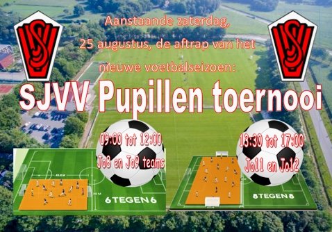 SJVVDEURNE's tweet photo. Morgen vindt op Sportpark D'n Dreef het SJVV pupillen toernooi plaats. Iedereen is welkom om de jonge talenten van onze club aan te komen moedigen. https://t.co/Ig5SRZQ1Gf