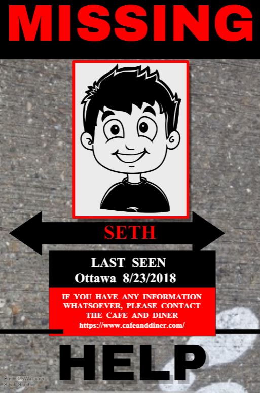 geologylady's tweet photo. @Cafe_and_Diner #FindSeth https://t.co/yI3kc6Pphj
