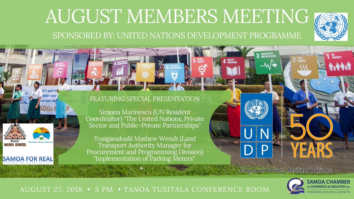 Mark your calendar - next week Monday 27th August is our members meeting, hosted by the UNDP. We will also feature a presentation from LTA on the implementation of the parking meters #PoweringBusinessGrowth