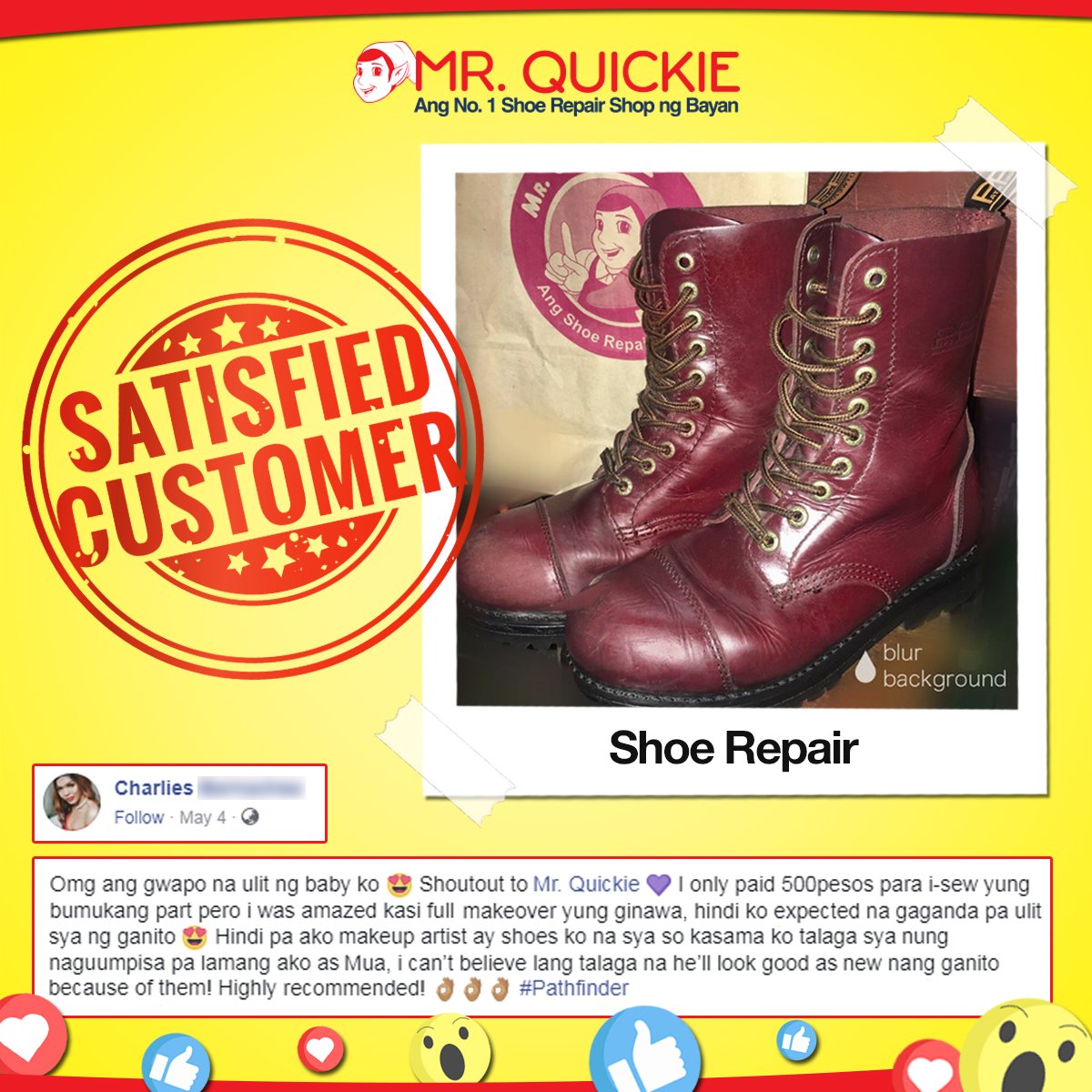 mr quickie shoe repair price
