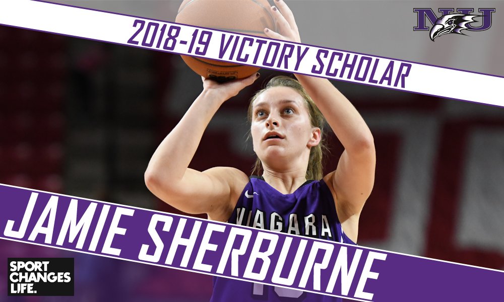 Congratulations to Jamie Sherburne, who continues the tradition of Niagara women's basketball alums in the <a href="/Sportchanges/">Sport Changes Life</a> Victory Scholar program! We're so proud of you! 

purpleeagles.com/news/2018/8/23…