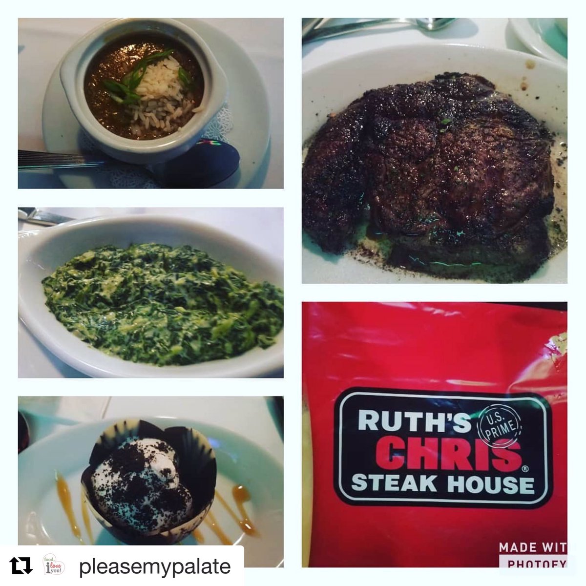 drwstl's tweet photo. #Repost @pleasemypalate 
・・・
First stop for restaurant week was @ruths_chris_stlouis and the food was amaze balls! They offer an 8oz steak but being the foodie that I am, I opted for the 16oz upgrade😋 
#drwstl #stlfoodie #ilovegoodfood #ilovetoeat #stlrestaurants #foodporn https://t.co/m19nh4Dwbu