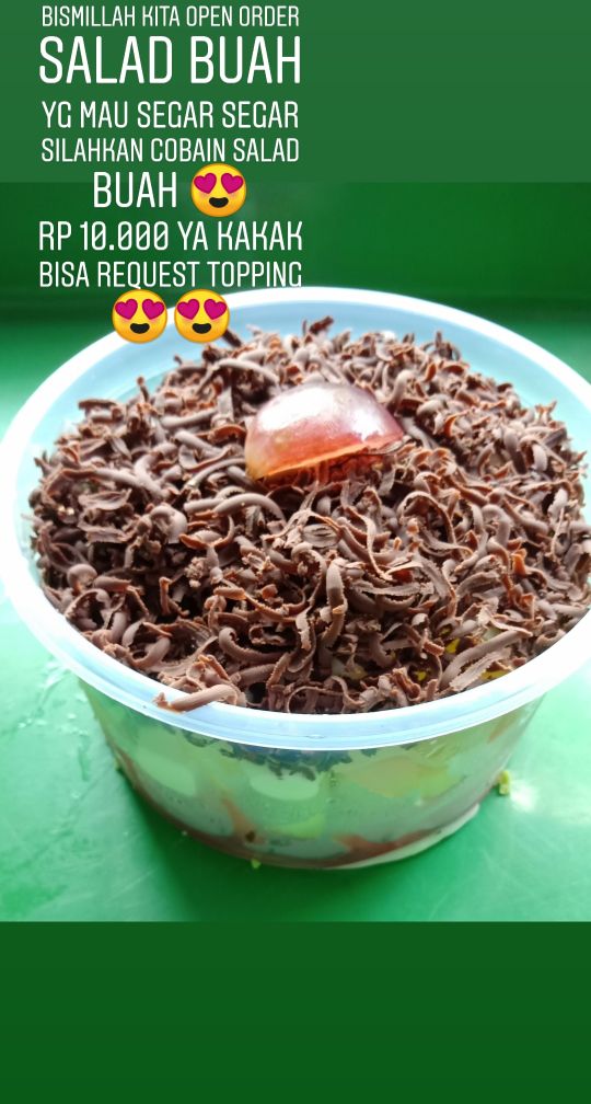 SBuahku's tweet photo. Salad Buah Rp 10.000 bisa request topping keju,cokelat,green tea,bisa mix topping..#saladbuah #saladbuahpamulang #saladbuahmurah #saladbuahciputat #kulinerpamulang #kulinerpamulang2 #pamulang2 https://t.co/KSWJ0RrZEG