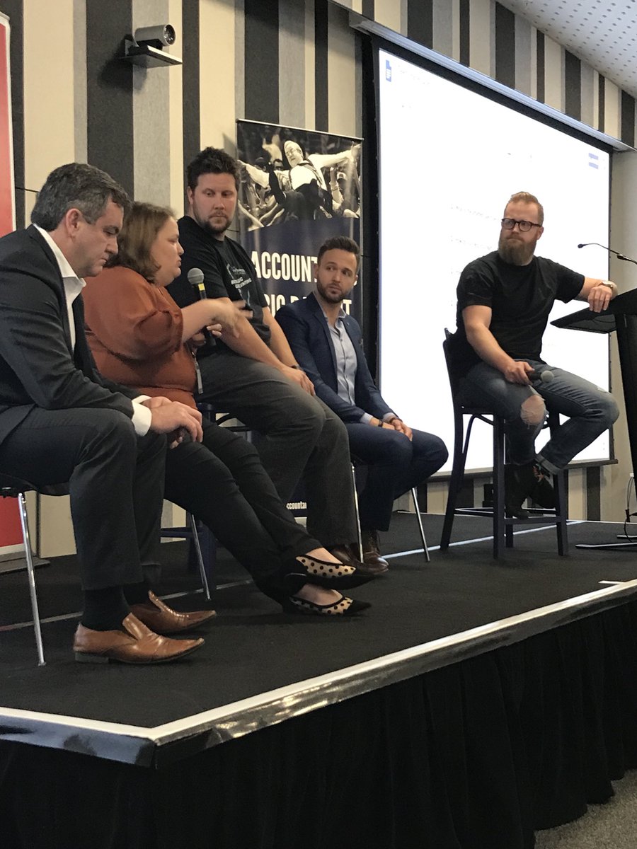 LieletteCalleja's tweet photo. NEWSBREAK: @andrew_illumin8 just admitted on the #talentpanel that his business is f#cke% (it has flaws) which business doesnโt? ... this almost received a standing ovation! #authenticity at its best ๐ #ABDO2018 https://t.co/yOp6QLo5wI