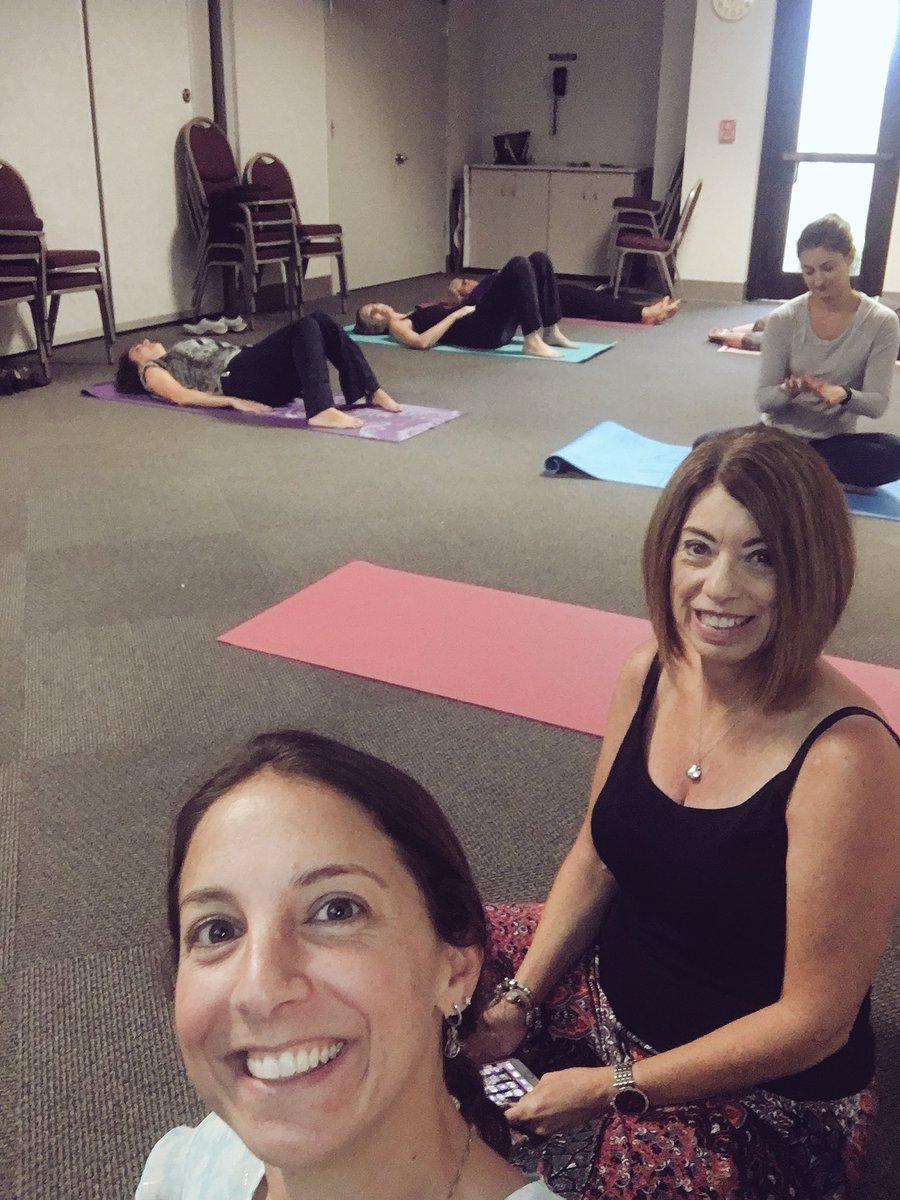 Stretching our bodies so we can stretch our minds! #pbcsd #ese #fitnessdays #yoga #wellnessinitiative #staffwellness @Dr_Corcoran
