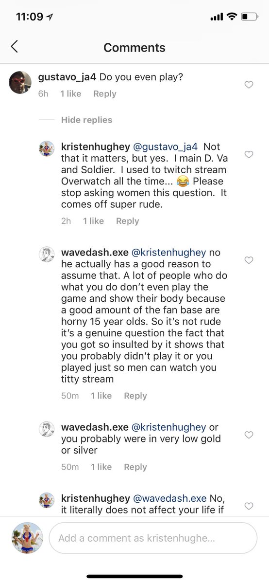 KristenHughey's tweet image. This is not okay
1. It’s 2018. No surprise that girls play video games &amp;amp; play them well
2. We do not need to be questioned to prove our fandoms
3. It’s completely acceptable to cosplay a character for w/e reason you want
4. Cosplay/gaming should be fun. Your skill does not matter