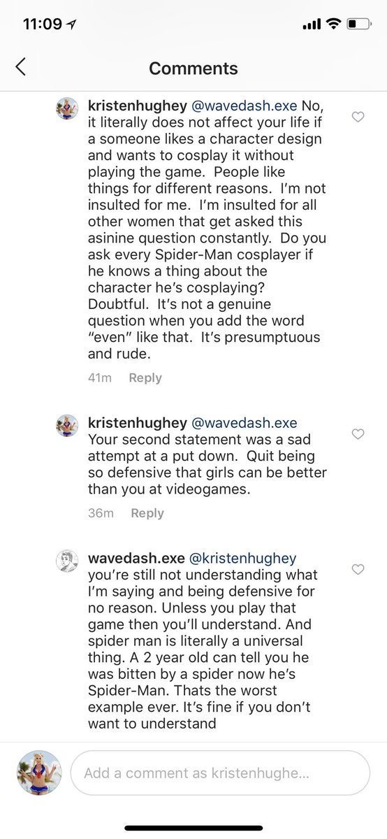 KristenHughey's tweet image. This is not okay
1. It’s 2018. No surprise that girls play video games &amp;amp; play them well
2. We do not need to be questioned to prove our fandoms
3. It’s completely acceptable to cosplay a character for w/e reason you want
4. Cosplay/gaming should be fun. Your skill does not matter