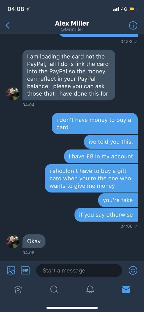 DaddiesFake's tweet photo. Dear @mrm1ller this isnt how arrangements work. You supposed to be sending your sugar babies money bc they’re broke, do you really think they would have money to buy you gift cards. https://t.co/BQEXr7VlLX
