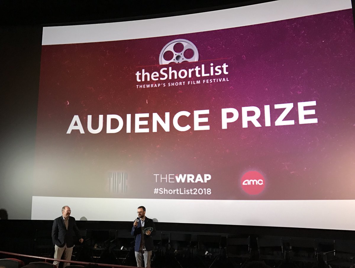 TheWrap's tweet photo. Magic Alps Director Andrea Brusa accepts the Audience Prize at the #ShortList2018 Film Festival. Congrats! https://t.co/mTsBhvfnIA