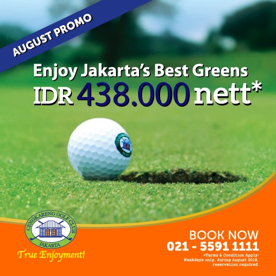 Cengkareng_Golf's tweet image. Our special price during August Promo only valid for weekday during August 2018 (exclude public holiday)
Enjoy our Best Green with your family and friends, Book now!!
#cengkarenggolfclub #augustPromo