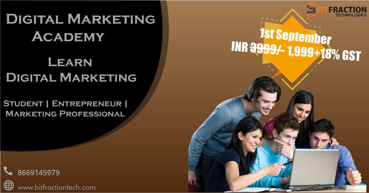 BitfractionTech's tweet photo. 1 day hands-on training programme on #DigitalMarketing and #Advertising.The workshop is designed to make participants more effective in developing and executing digital marketing strategies. https://t.co/KVgp7JXJEZ #DMWorkshop #JobPlacement #Pune https://t.co/3C0vawnRev
