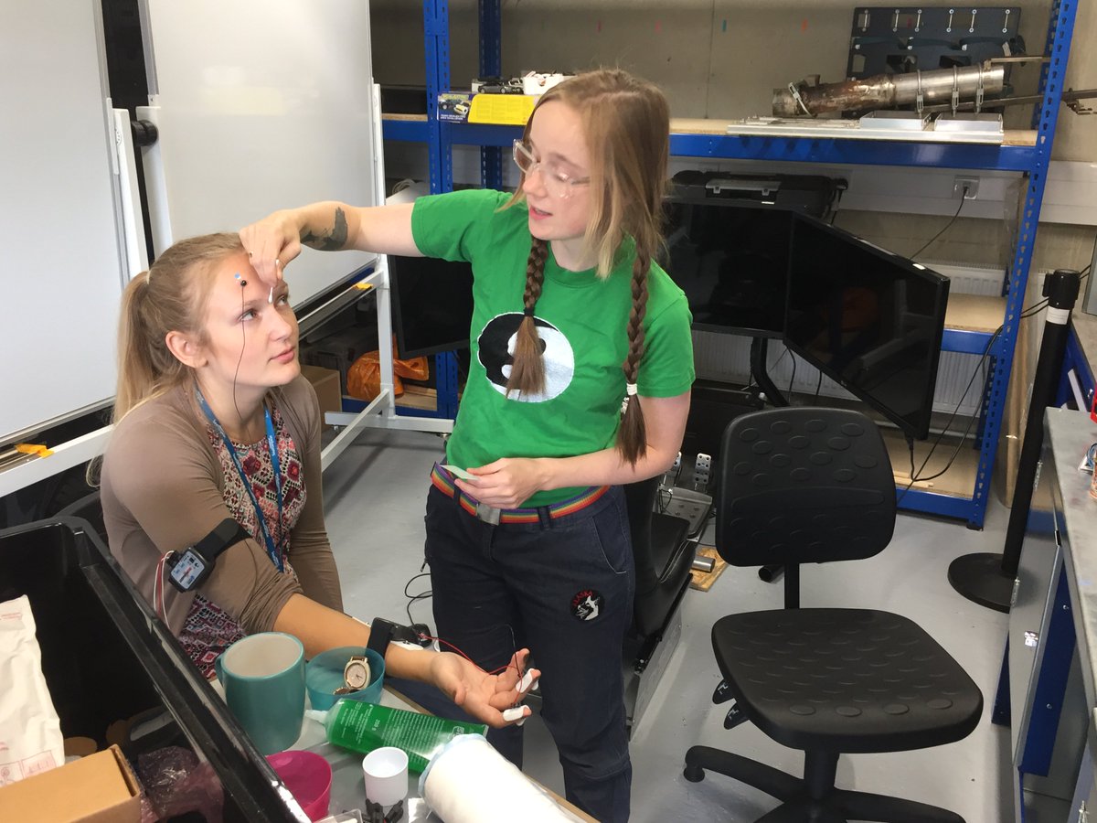 HFE_UoS's tweet image. Sylwia is beginning to pilot test physiological equipment in preperation for her next #PhDStudy. Thank to Intern Jodie for volunteering! #HFEResearch