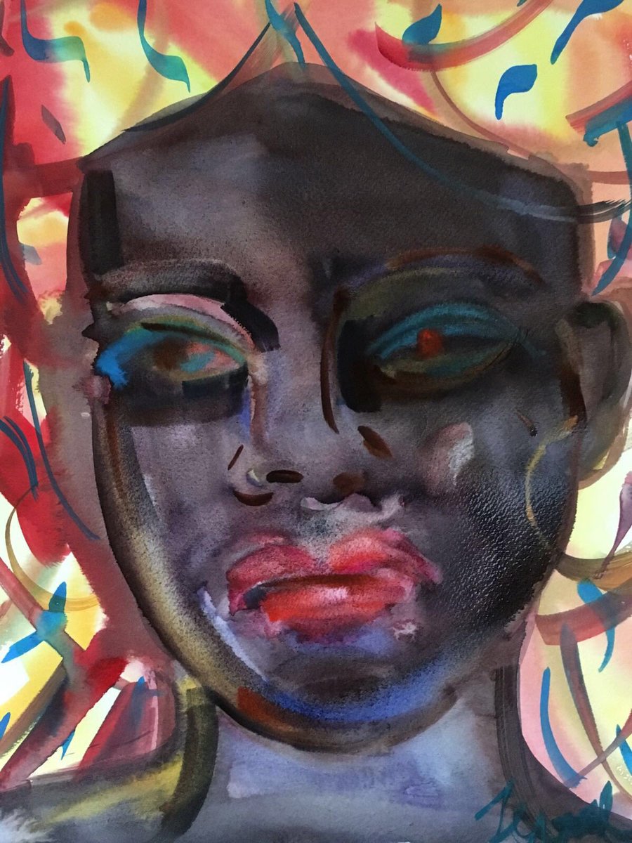 IAquarelle's tweet photo. The story behind this #painting is deeply personal. Art is personal. Personal is #political #blackmadonna #hackneystory #homeless #madonna what’s your story? ‘Black Madonna’ / ‘Our Lady of Hackney’ 2016 #ievaaquarelle https://t.co/FqhEBmTyLb