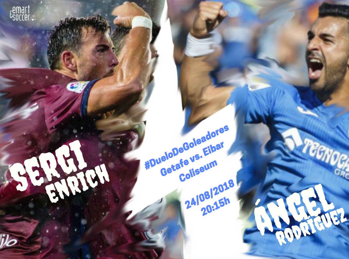 EmartSoccerPRO's tweet photo. #EmartSoccerPRO 
🍿 Cojan palomitas y disfruten: esta noche, duelo de goleadores en Getafe (@LaLiga) 
👉 Ángel Rodríguez (@GetafeCF) vs @EnrichSergi (@SDEibar) https://t.co/pn2V0oVZm9 
#GetafeEibar 
#DueloDeGoleadores https://t.co/wGXN777ZJd