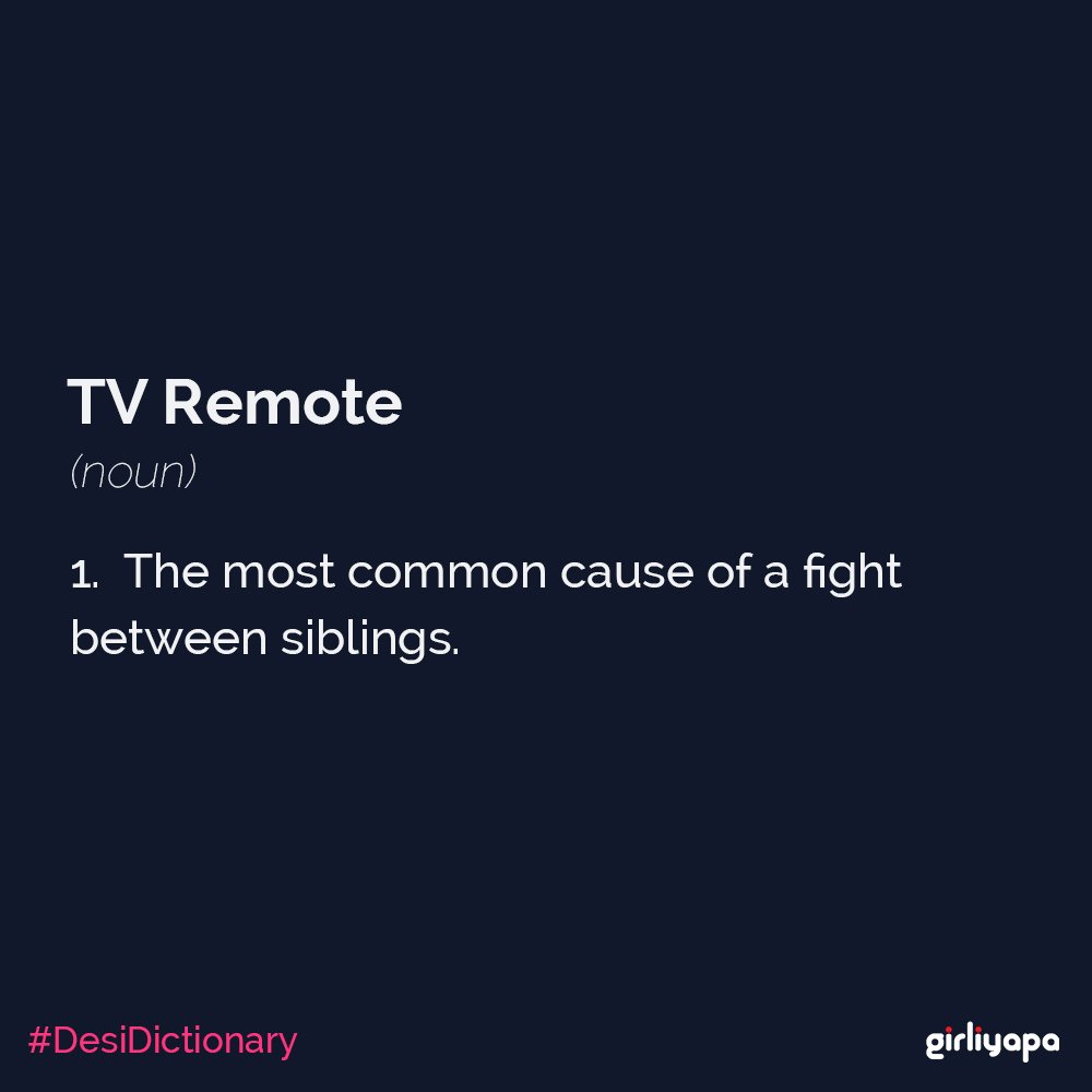 Girliyapa's tweet photo. Which channels did you and your siblings fight over?
#RoomieDictionary #DesiDictionary https://t.co/2I1Lba4w5p