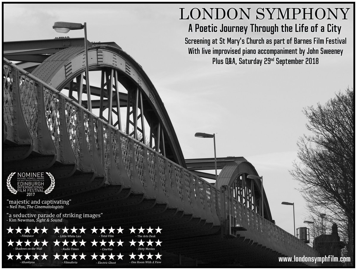 I'm delighted to announce that we'll be screening @BarnesFilmFest! And it's something a little different: the film will be accompanied by an improvised piano score from @silentsweeney! It's the first time we're doing this, so be sure not to miss out! Tics: ticketsource.co.uk/date/536117