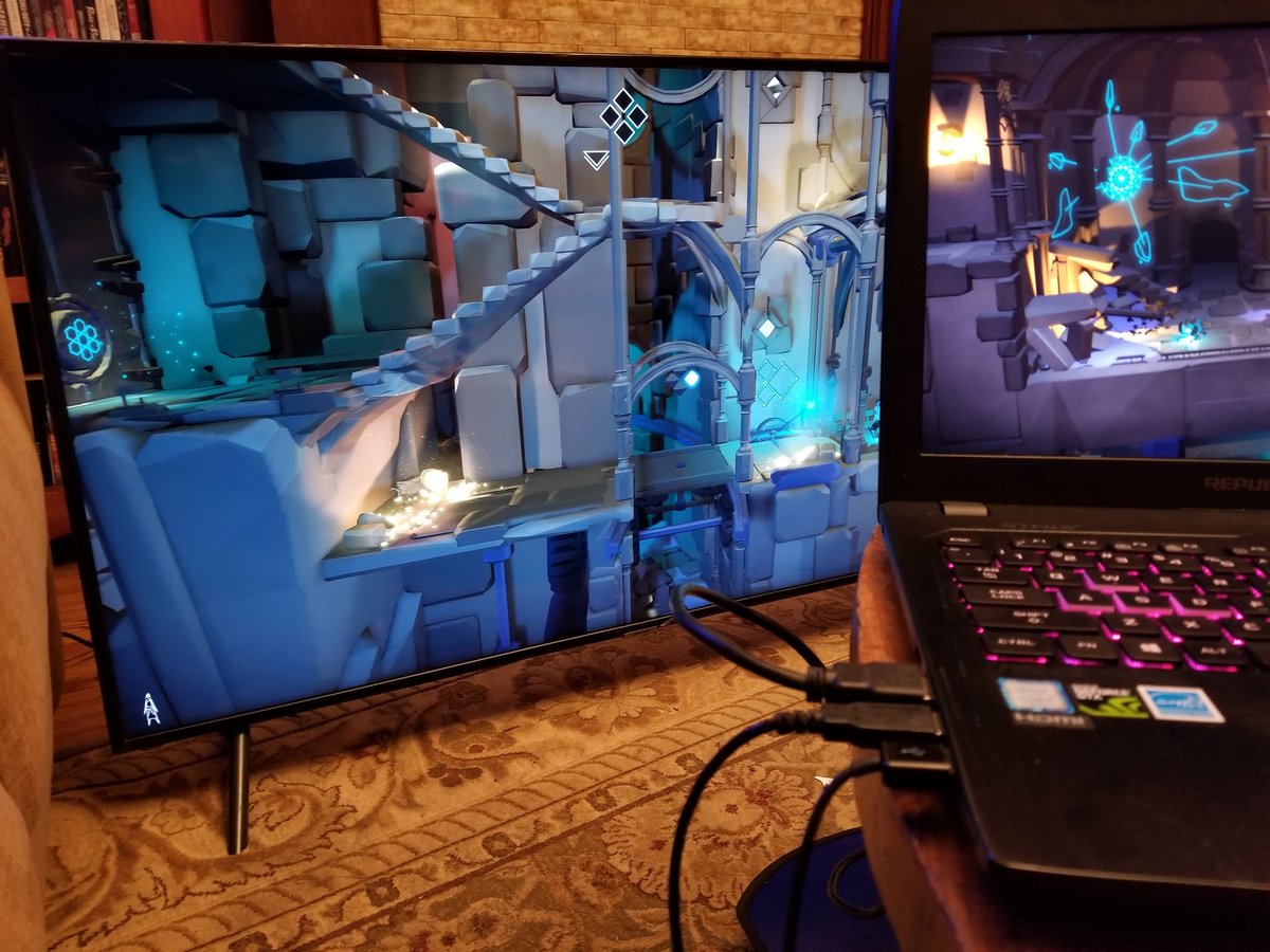 Testing out a new toy at home before the show tomorrow ... first time playing in 4k and i have to say it looks pretty nice ... come try it yourself this weekend at the #CNE2018