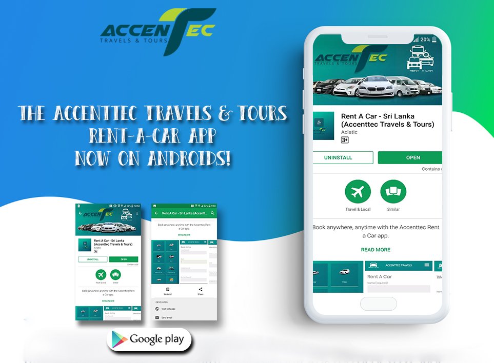Accentteclk's tweet image. An app to look after your rent-a-car needs - the Accenttec Travels&amp;amp; Tours Rent-a-Car app now on androids!

#Mobileapplication #Androidplaystore #Rentacar