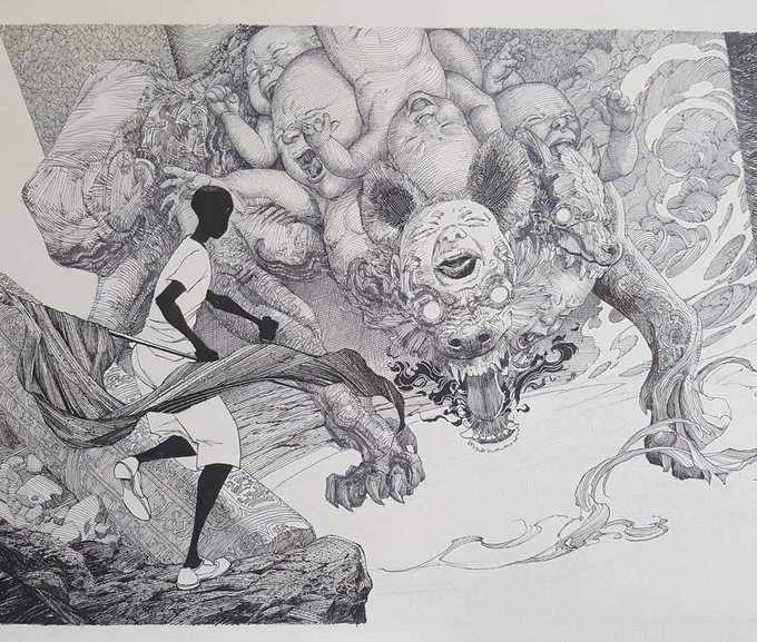 I straight up ruined this piece shortly after taking this process pic. Thought I was being clever. Nope. RIP, little picture. You'll only live on as this snap shot.. :( 