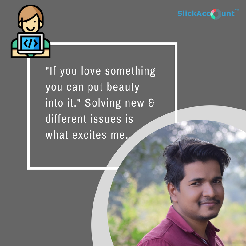 SlickAccount's tweet photo. Here at #SlickAccount all our team members always strive to deliver what's best for our customers. Our senior developer and his team make our accounting software user-friendly &amp; simple for customers. 

Let's see what #Gourab has to say about his work at SlickAccount https://t.co/WfXmH7xfkB