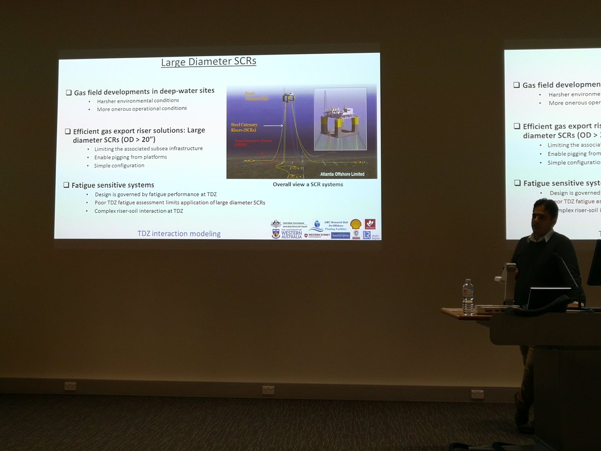 offshorehub's tweet photo. Thanks to @UWAresearch -ers and @offshorehub PhD students @Rasoul_Hejazi1 and Xiantao Zhang for repeating their excellent #OMAE2018 presentations for the #CEME - @COFS_UWA - #OGS seminar series @uwaoceans @UWAEMS @uwanews https://t.co/6qfOYUkZGb