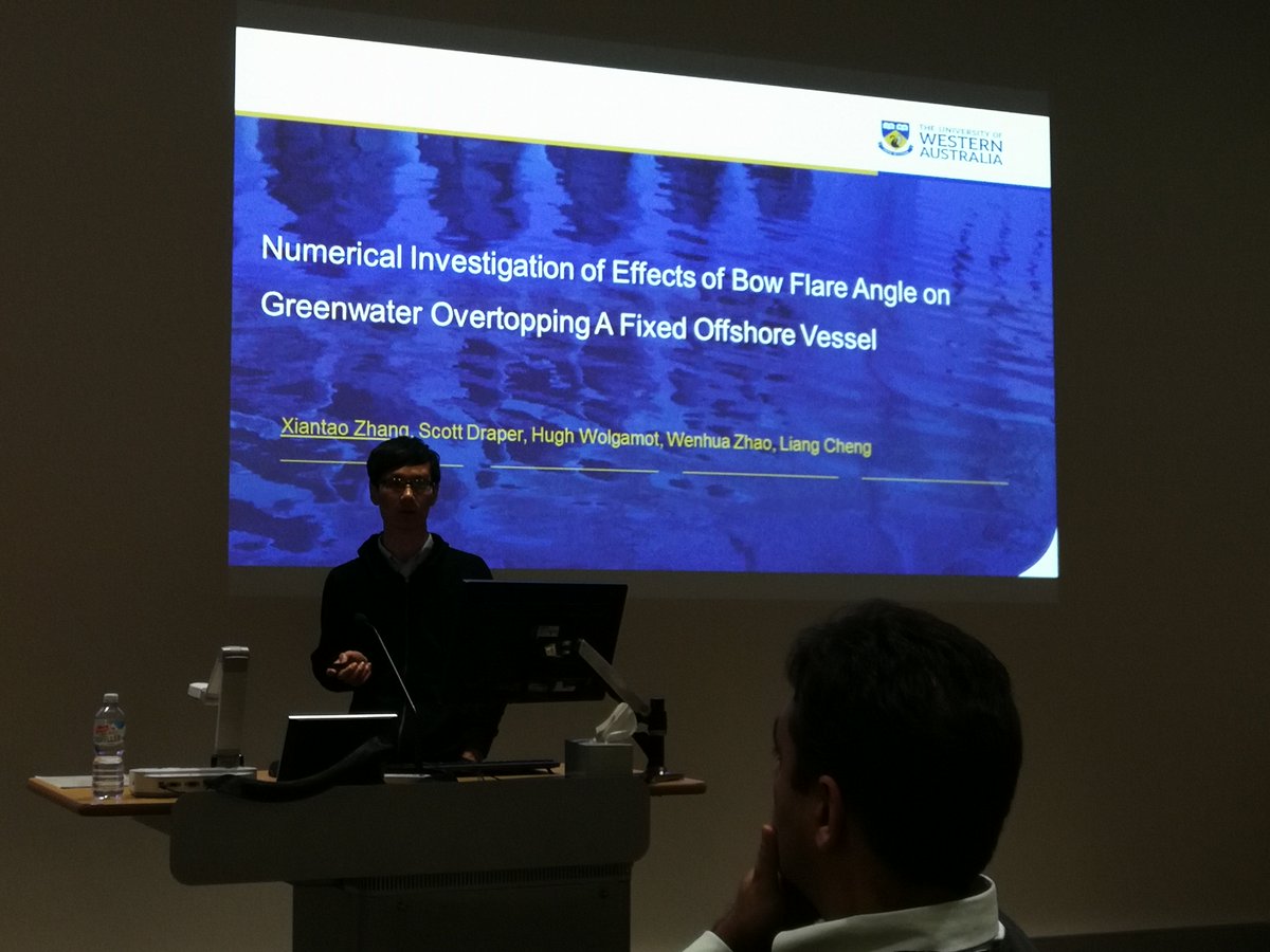 offshorehub's tweet photo. Thanks to @UWAresearch -ers and @offshorehub PhD students @Rasoul_Hejazi1 and Xiantao Zhang for repeating their excellent #OMAE2018 presentations for the #CEME - @COFS_UWA - #OGS seminar series @uwaoceans @UWAEMS @uwanews https://t.co/6qfOYUkZGb