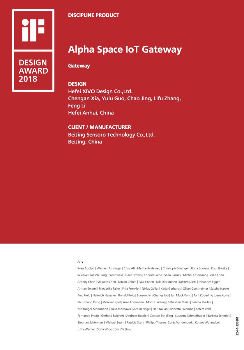 sensoroglobal's tweet image. SENSORO has won 2018 iF product design award, boasting three top Industrial Design Oscars