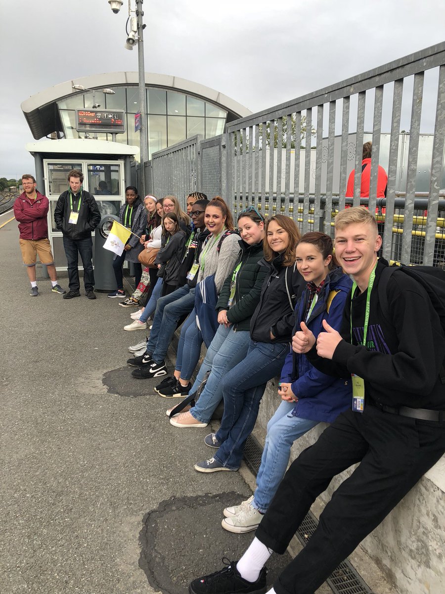 Our young adult group missed breakfast and had to pray on the go - #CongressProblems! #WMOF2018 #PopeInIreland